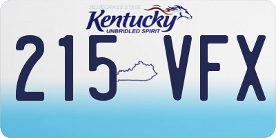 KY license plate 215VFX