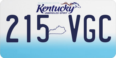 KY license plate 215VGC