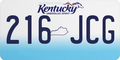 KY license plate 216JCG