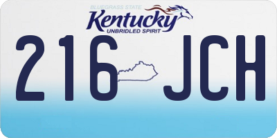 KY license plate 216JCH