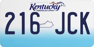 KY license plate 216JCK