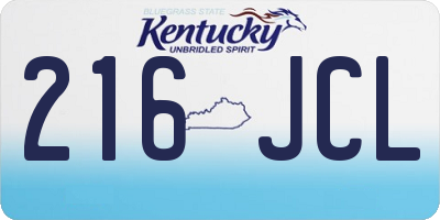 KY license plate 216JCL