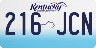 KY license plate 216JCN