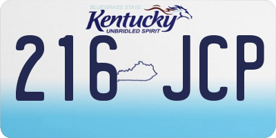 KY license plate 216JCP