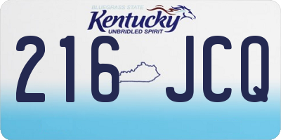 KY license plate 216JCQ