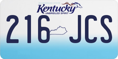 KY license plate 216JCS