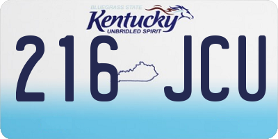 KY license plate 216JCU