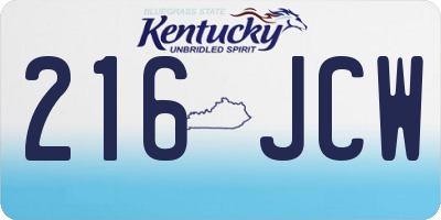 KY license plate 216JCW