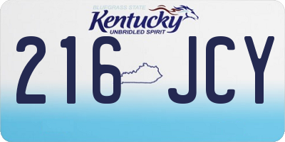 KY license plate 216JCY