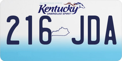 KY license plate 216JDA