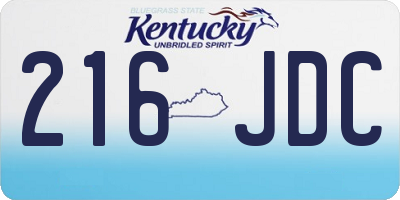 KY license plate 216JDC