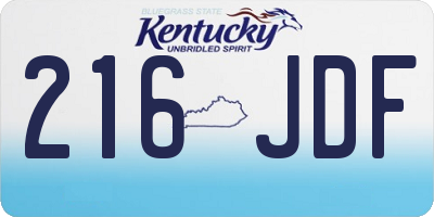 KY license plate 216JDF