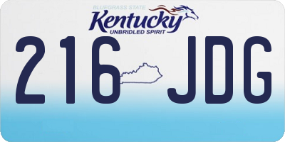 KY license plate 216JDG