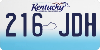KY license plate 216JDH