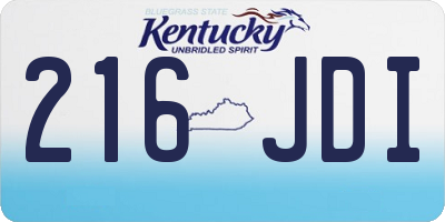 KY license plate 216JDI