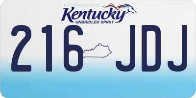 KY license plate 216JDJ