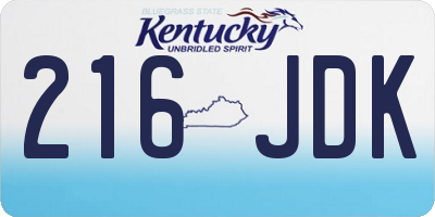 KY license plate 216JDK
