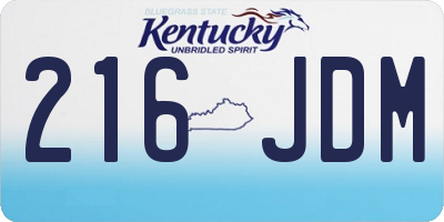 KY license plate 216JDM