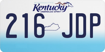KY license plate 216JDP