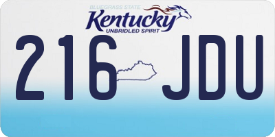 KY license plate 216JDU