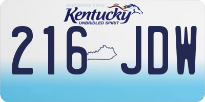 KY license plate 216JDW