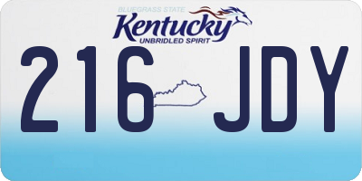 KY license plate 216JDY