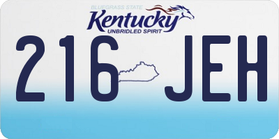 KY license plate 216JEH