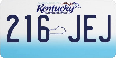 KY license plate 216JEJ