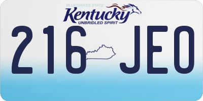 KY license plate 216JEO