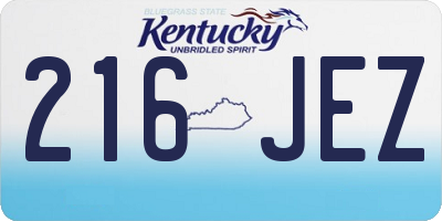 KY license plate 216JEZ