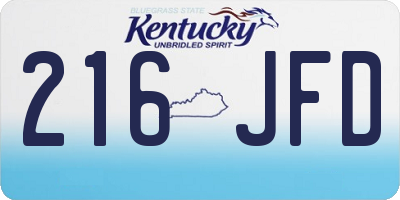 KY license plate 216JFD