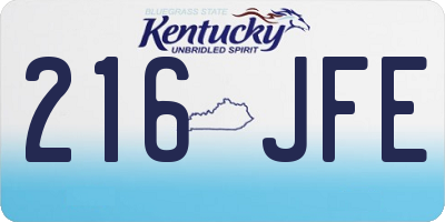 KY license plate 216JFE