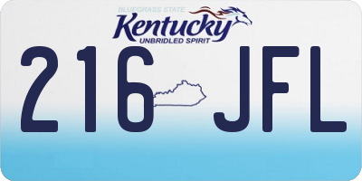 KY license plate 216JFL