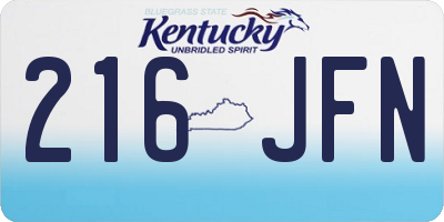 KY license plate 216JFN
