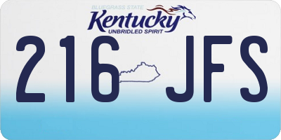 KY license plate 216JFS