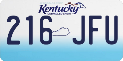 KY license plate 216JFU