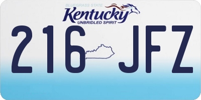 KY license plate 216JFZ