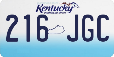 KY license plate 216JGC