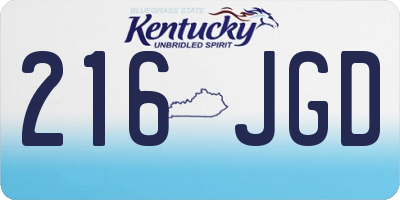 KY license plate 216JGD