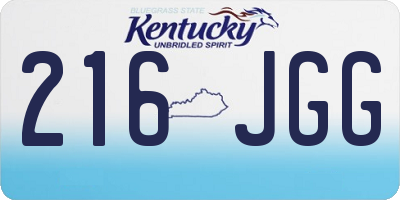 KY license plate 216JGG