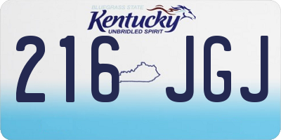 KY license plate 216JGJ