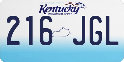 KY license plate 216JGL