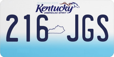 KY license plate 216JGS