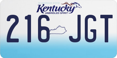 KY license plate 216JGT