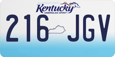 KY license plate 216JGV