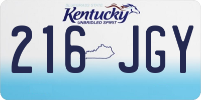 KY license plate 216JGY