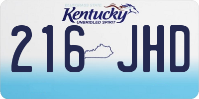 KY license plate 216JHD