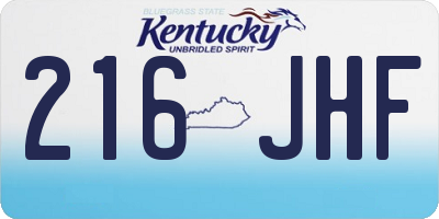 KY license plate 216JHF
