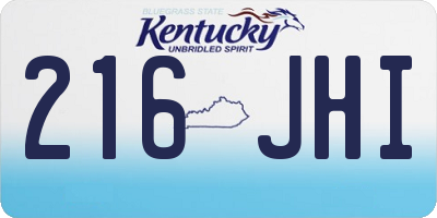 KY license plate 216JHI