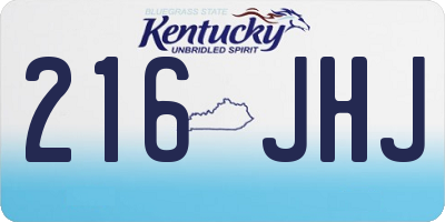 KY license plate 216JHJ